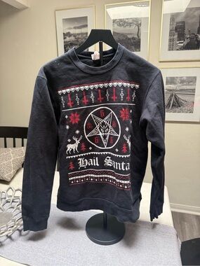 Port 68 Black Crewneck Holiday Graphic Sweater
